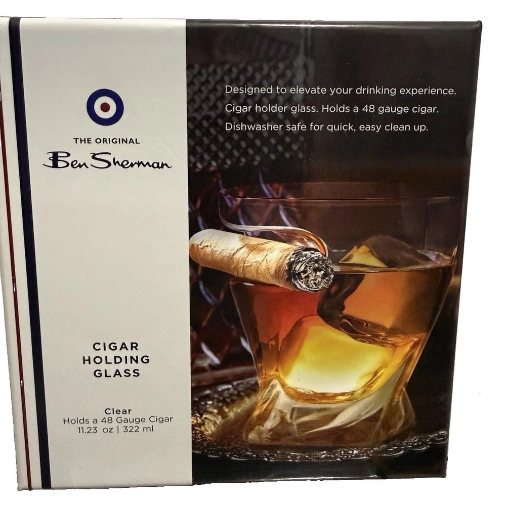 Ben Sherman Cigar Holding Glass — Borosilicate (11.23 oz / 322 mL) New, Sealed